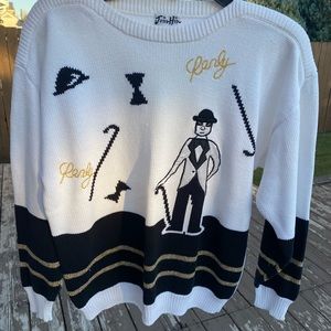 Vintage Charly Chaplin embroidered Sweater